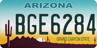 AZ license plate BGE6284