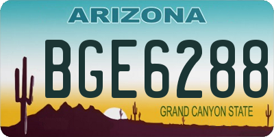 AZ license plate BGE6288