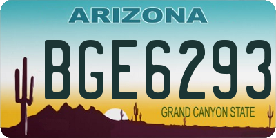 AZ license plate BGE6293