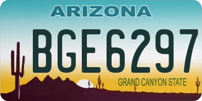 AZ license plate BGE6297