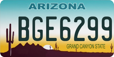 AZ license plate BGE6299
