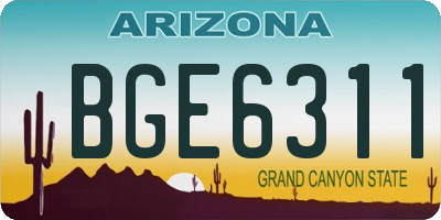 AZ license plate BGE6311