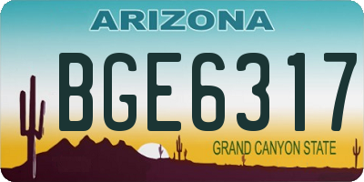 AZ license plate BGE6317