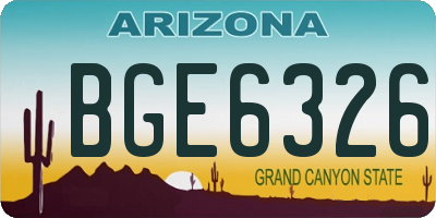 AZ license plate BGE6326