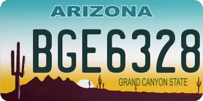 AZ license plate BGE6328