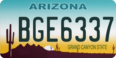AZ license plate BGE6337