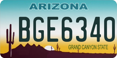AZ license plate BGE6340