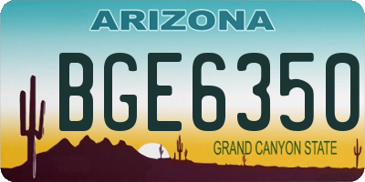 AZ license plate BGE6350