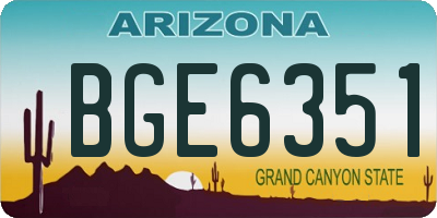 AZ license plate BGE6351