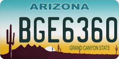 AZ license plate BGE6360