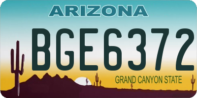 AZ license plate BGE6372