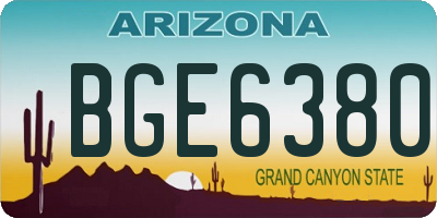 AZ license plate BGE6380