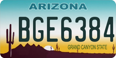 AZ license plate BGE6384