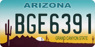 AZ license plate BGE6391