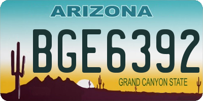 AZ license plate BGE6392