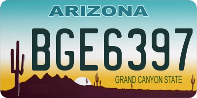 AZ license plate BGE6397