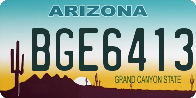 AZ license plate BGE6413