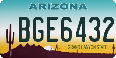 AZ license plate BGE6432