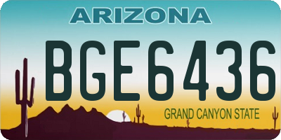 AZ license plate BGE6436