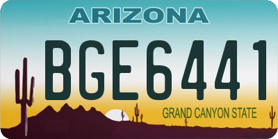 AZ license plate BGE6441