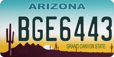 AZ license plate BGE6443