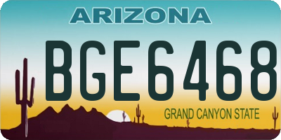 AZ license plate BGE6468