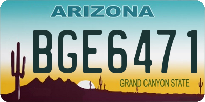 AZ license plate BGE6471