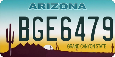 AZ license plate BGE6479