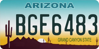 AZ license plate BGE6483