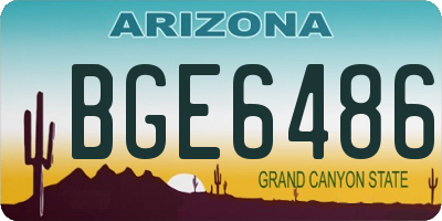 AZ license plate BGE6486