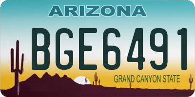 AZ license plate BGE6491