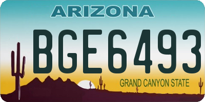 AZ license plate BGE6493