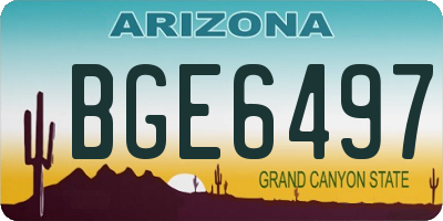 AZ license plate BGE6497