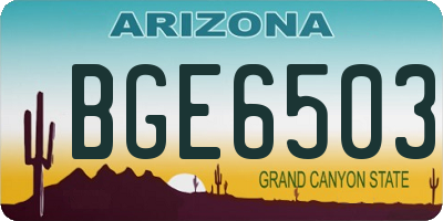 AZ license plate BGE6503