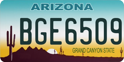 AZ license plate BGE6509