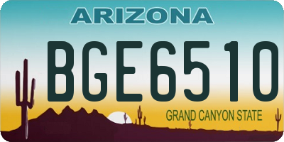 AZ license plate BGE6510