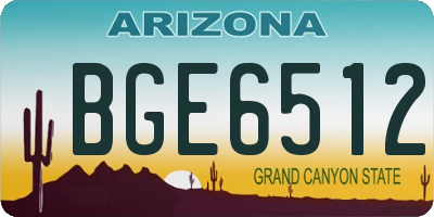 AZ license plate BGE6512
