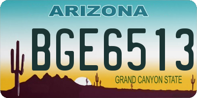 AZ license plate BGE6513