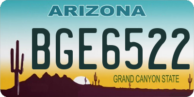 AZ license plate BGE6522