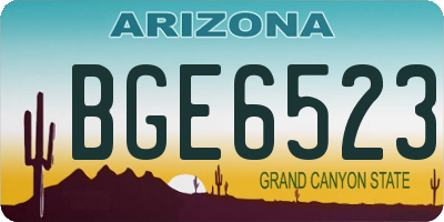 AZ license plate BGE6523