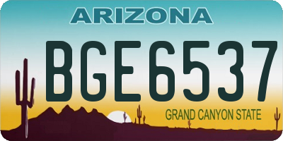 AZ license plate BGE6537