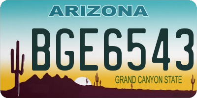 AZ license plate BGE6543