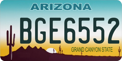 AZ license plate BGE6552