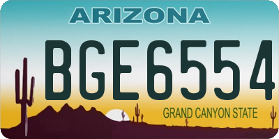 AZ license plate BGE6554