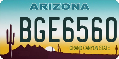 AZ license plate BGE6560
