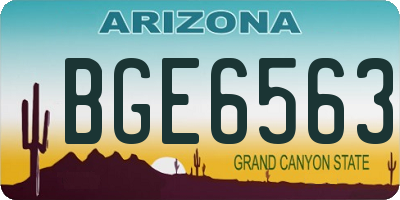 AZ license plate BGE6563