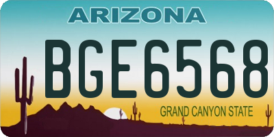 AZ license plate BGE6568