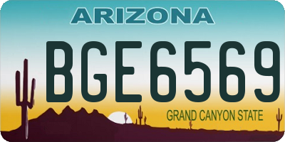 AZ license plate BGE6569
