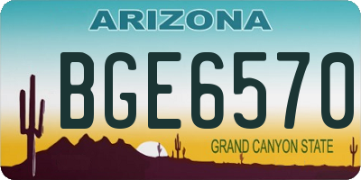 AZ license plate BGE6570