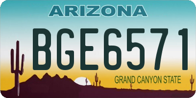 AZ license plate BGE6571
